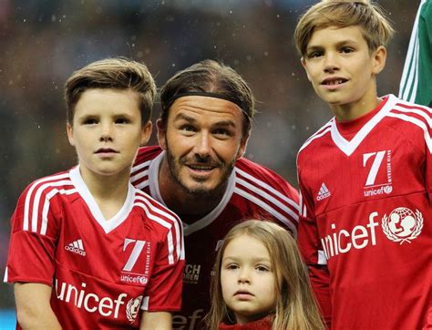 David Beckhams Children Show Their Support For Dad At Charity Soccer
