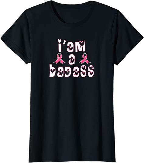 womens i am a badass breast cancer awareness t shirt clothing shoes and jewelry