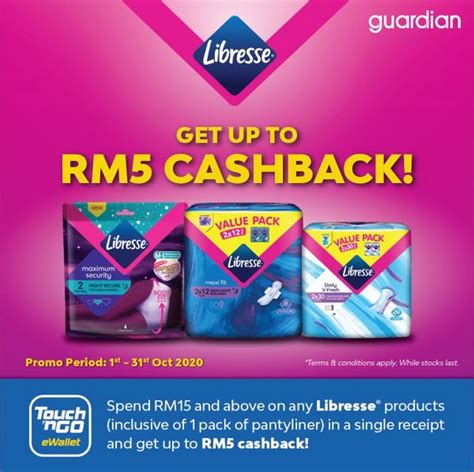 For more information on the touch 'n go ewallet, you can visit the official touch 'n go website. 1-31 Oct 2020: Guardian Libresse RM5 Cashback Promotion ...
