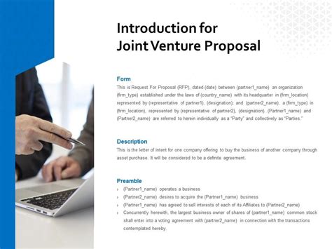 Introduction For Joint Venture Proposal Ppt Powerpoint Presentation