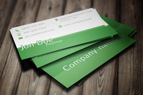This is a sophisticated and essential business card template that will help you align all of your text in a professional manner. Elegant Green Business Card PSD Template | Business card ...