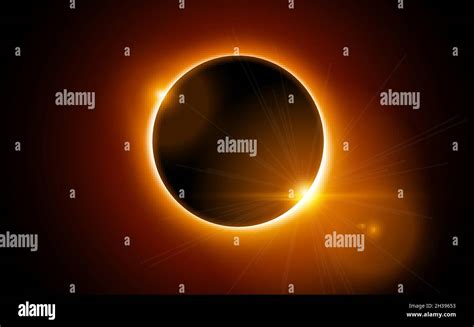 Solar Eclipse Vector Total Sun Background Moon Eclipse Glow In Space