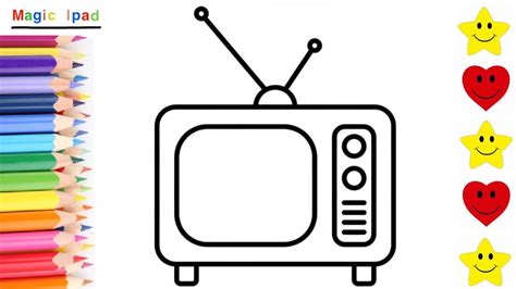 Como dibujar una TELEVISION dibujos para niños How to draw a TV