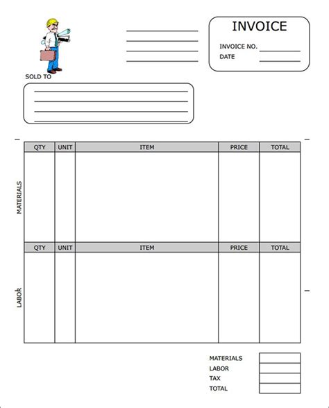Sample Contractor Invoice Templates 14 Free Documents In Word Pdf