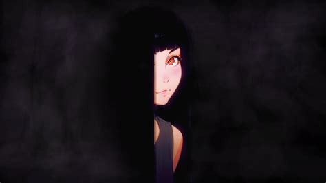 Black Haired Female Cartoon Character Digital Art Anime Girls