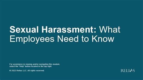 sexual harassment what employees need to know relias academy