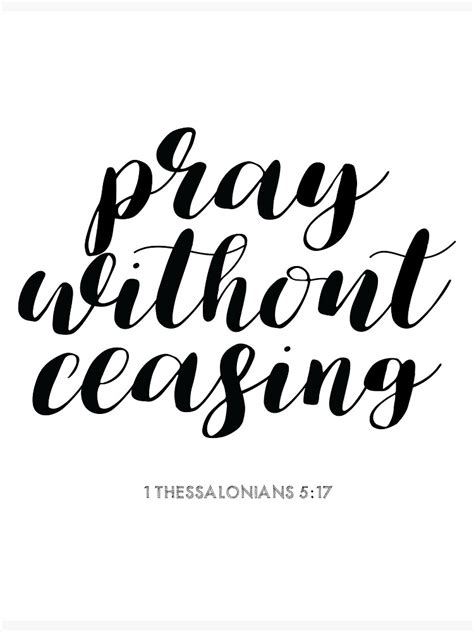 Pray Without Ceasing Christian Typography Art Print By Walk By