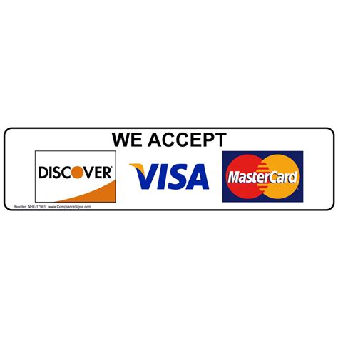 The bad news is that discover cards and american express cards aren't as widely accepted. We Accept Discover, Visa, Mastercard Sign NHE-17981 Payment Policies