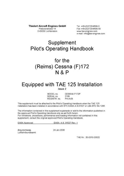 Cessna Model 172 172f Pilots Operating Handbook 2005 2006
