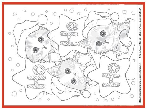 Coloriage Chat De Noel  Decoration de Noel