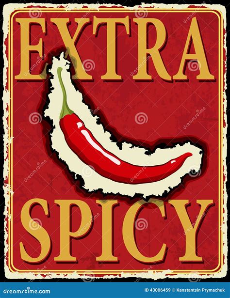 Vintage Extra Spicy Poster Vector Illustration Stock Vector Image