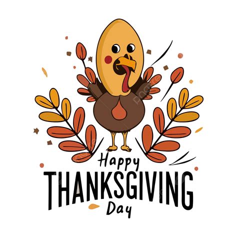 Happy Thanksgiving Day Typography Text Effect Banner Vector Transparent