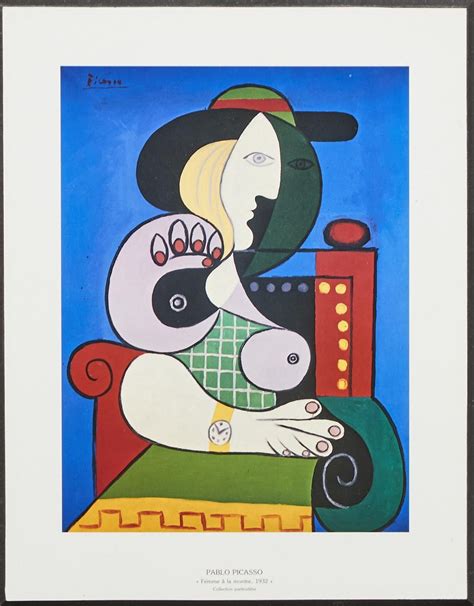 Pablo Picasso A Picasso Print On Board Femme A La Montre 1932 1932