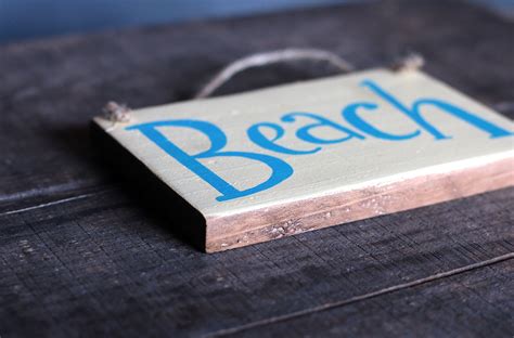 Yellow Beach Small Wood Sign By Our Backyard Studio Of Mill Creek Wa