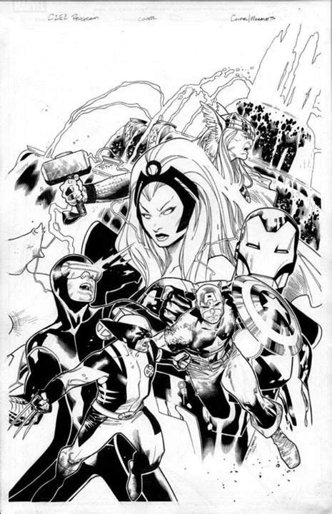 The X Men And Avengers By Olivier Coipel And Mark Morales Inks Marvel