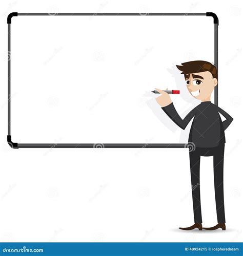 Cartoon Businessman Writing Whiteboard Stock Vector Illustration Of