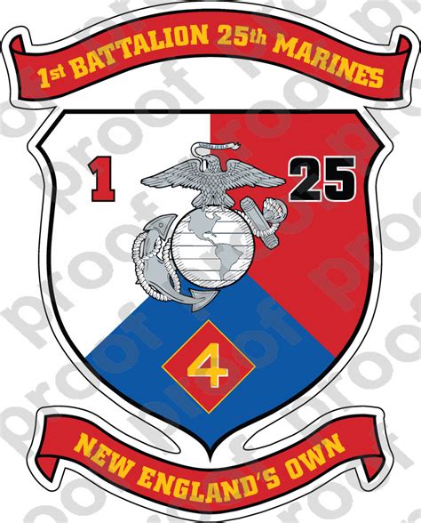 Sticker Usmc Unit 1st Battalion 25th Marine Regiment V2 Ooo Lisc20187