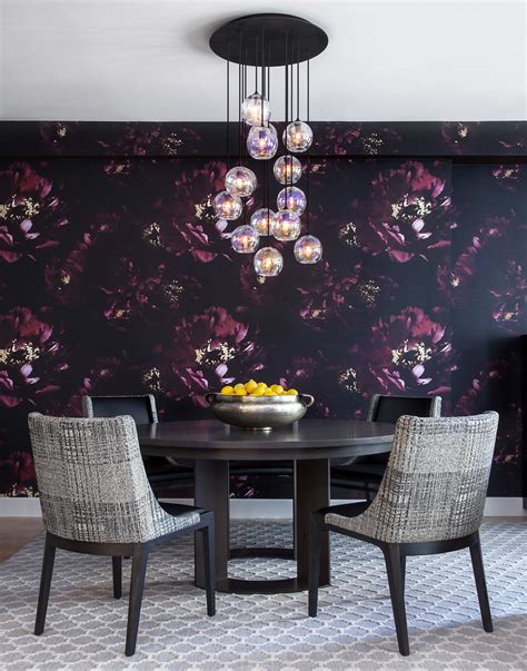 Bold Floral Wallpaper In Sophisticated Nyc Dining Room By Evelyn