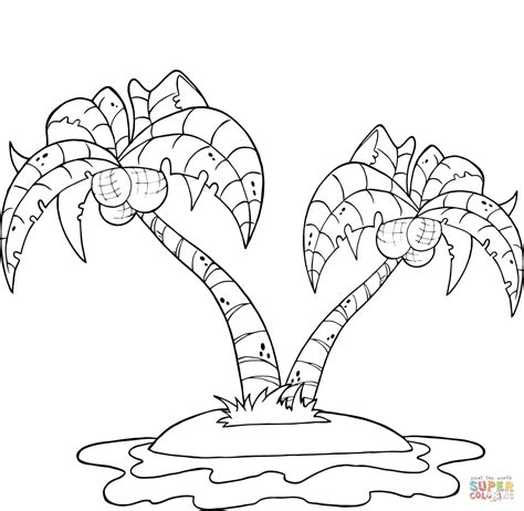 coconut tree printable neo coloring