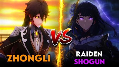 Raiden Shogun Vs Zhongli Who Will Win Genshin Impact Youtube