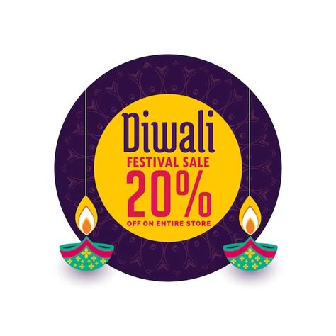 Free Vector Creative Sale Banner For Diwali Festival Celebration