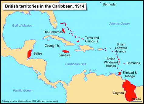 Caribbean Map 1914a Away From The Western Front