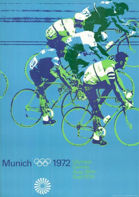 Otl Aicher Poster Artwork For Cycling Olympic Games Munich 1972