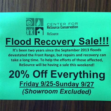 Flood Recovery Sale Resource Central