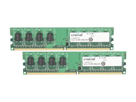 Crucial 2gb 2 X 1gb Ddr2 667 Pc2 5300 Dual Channel Kit Desktop