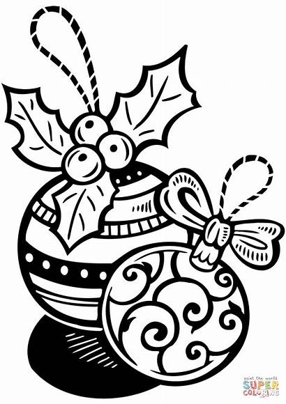 Christmas Coloring Pages Ornaments Printable Clip Present