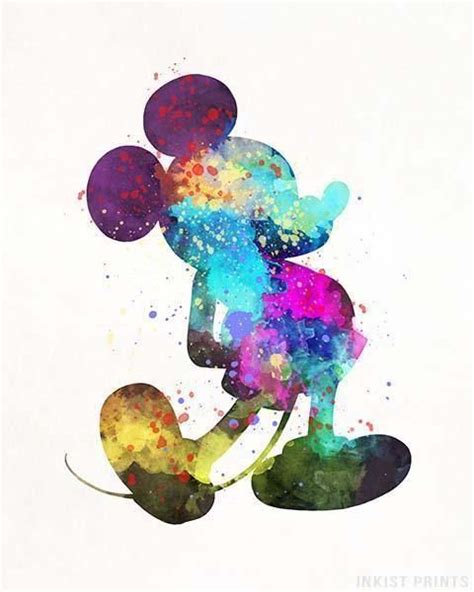 Mickey Mouse Type 1 Print Mickey Mouse Art Watercolor Disney Disney