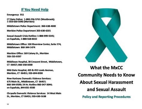 Sexual Assault Brochure Middlemunity College Ct