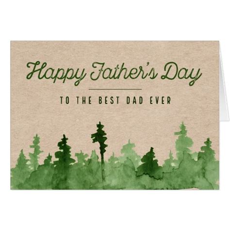 Happy Fathers Day Watercolor Forest With Photo Zazzle Diy Father