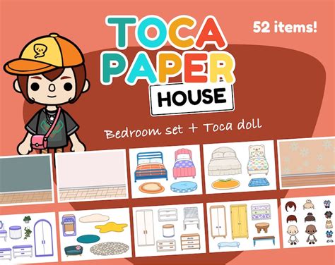 Toca Boca House Printable Bedroom Set With Toca Doll 52 Etsy Australia