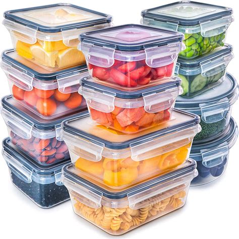 12 Pack Food Storage Containers With Lids Plastic Food Containers