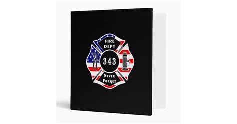 Firefighter 911 Never Forget 343 3 Ring Binder Zazzle