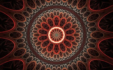 1366x768px Free Download Hd Wallpaper Red And Gray Mandala