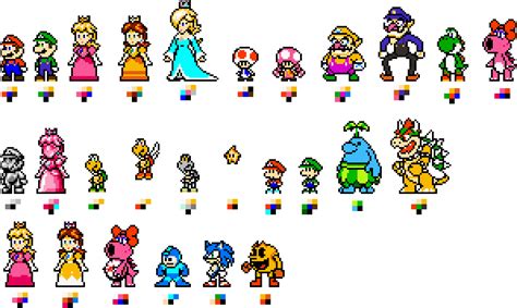 Custom 8 Bit Mario Characters By Geno2925 Pixel Characters Pixel Art