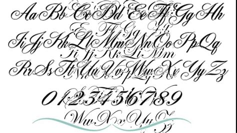 Script Tattoo Fonts Alphabet Calligraphy