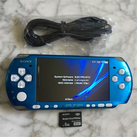 Psp 3000 Slim Vibrant Blue Modded Video Gaming Video Game Consoles