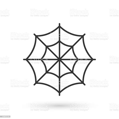 Grey Spider Web Icon Isolated On White Background Cobweb Sign Happy