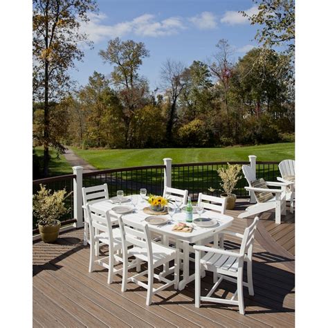 Trex Outdoor Furniture Monterey Bay 7 Piece White Patio Dining Set With