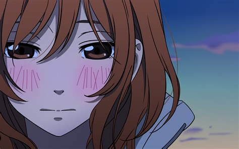 Hình Nền Anime Cô Gái Brunette Đỏ Mặt Tonari No Kaibutsu Mizutani