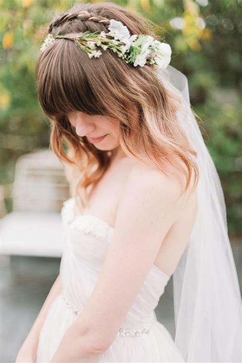 20 Wedding Hairstyles For Brides With Bangs Wedding Hairstyles Medium Length Side Bangs