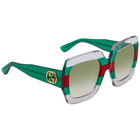 Gucci Green Gradient Square Sunglasses Gg0178s 001 54