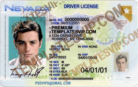 Nevada Nv Drivers License Psd Template Download 2022 Templates