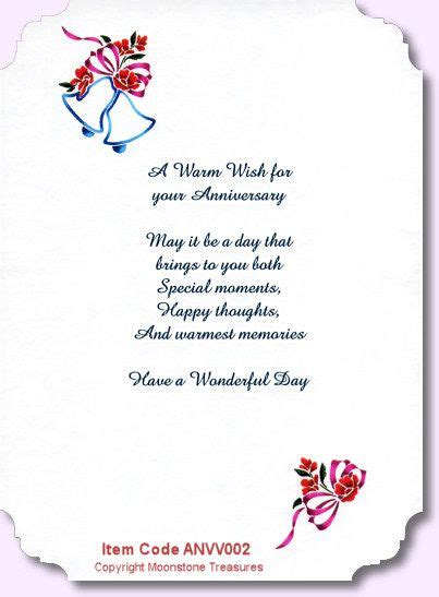Wedding Anniversary Card Verses By Moonstone Treasures Verses For
