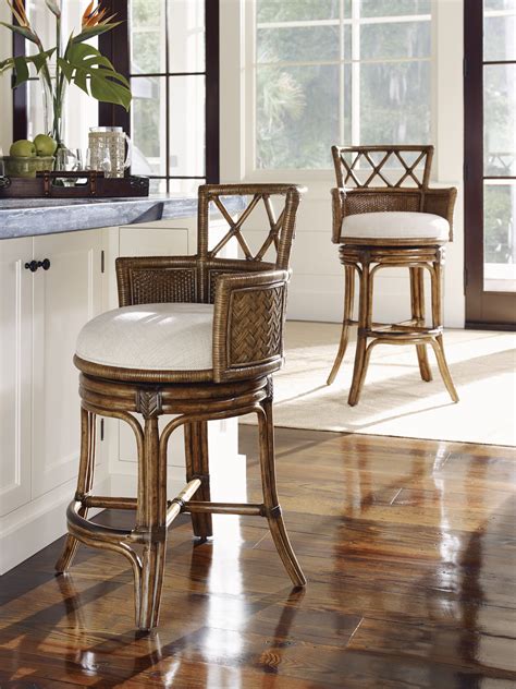 Spin offers functional counter convenience with an industrial look for an everyday value. Kamala Bay Swivel Bar Stool | Lexington Home Brands