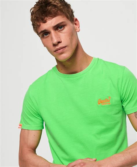 Mens Orange Label Neon T Shirt In Ice Green Superdry Uk