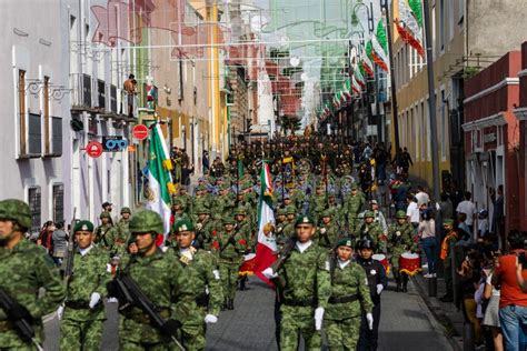 Mexican Military Parade In The Streets Of Puebla Editorial Photo